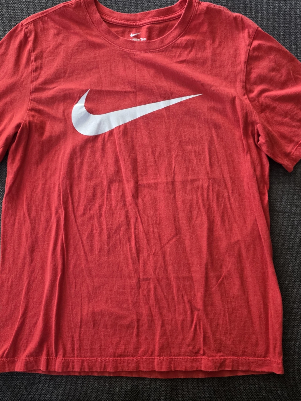 Nike Red Short-Sleeve Tee with White Swoosh